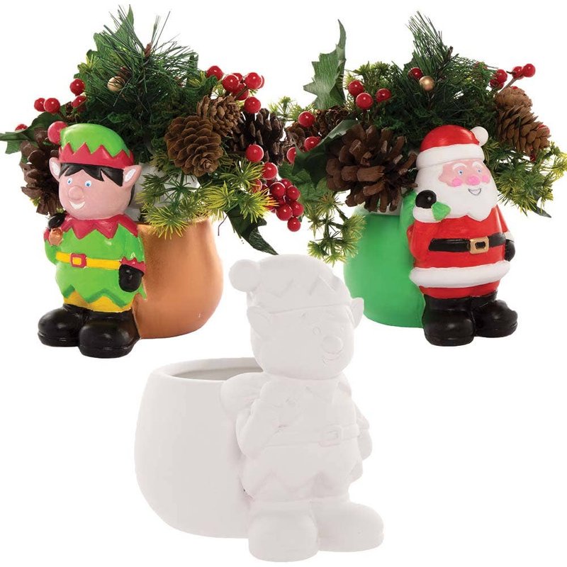 Christmas Ceramic Flowerpots (Box of 2) Christmas Crafts