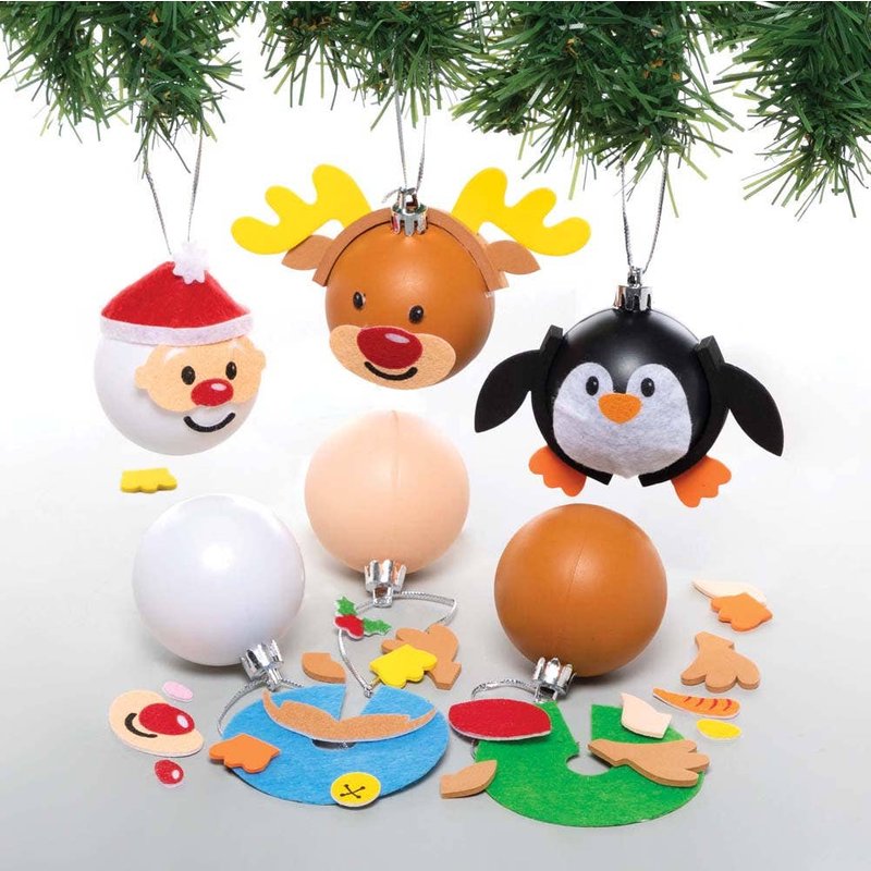 Christmas Character Bauble Kits (Pack of 6) Christmas Crafts