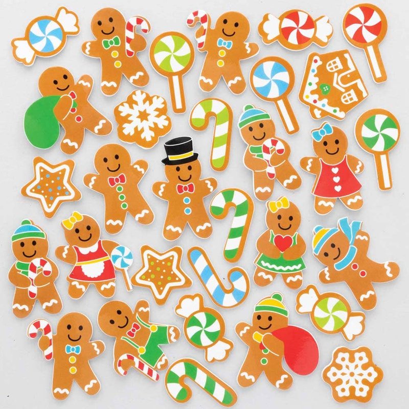 Gingerbread Man Foam Stickers (Pack of 200) Christmas Craft Supplies