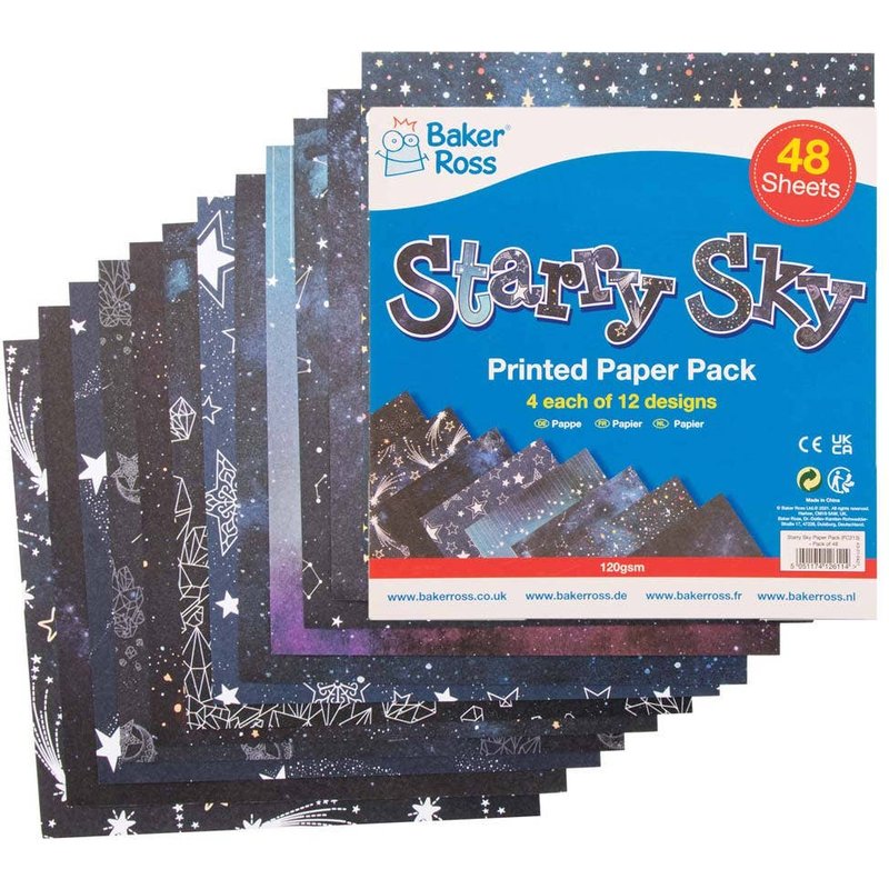 Starry Sky Printed Paper 120gsm (Pack of 48) Paper & Card