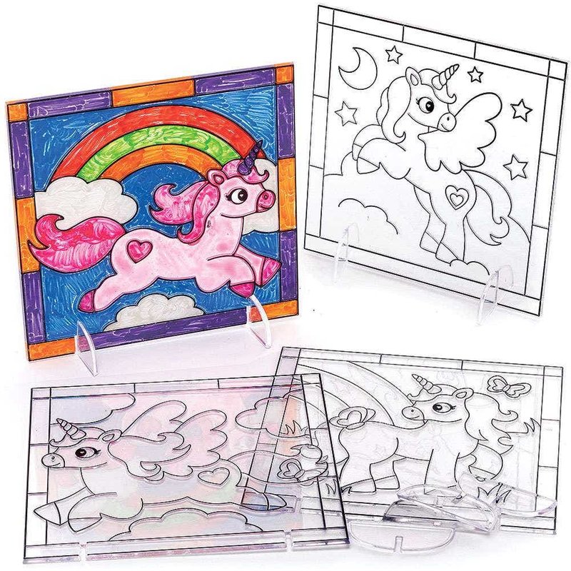 Unicorn Suncatcher Pictures (Pack of 4) Art Craft Kits