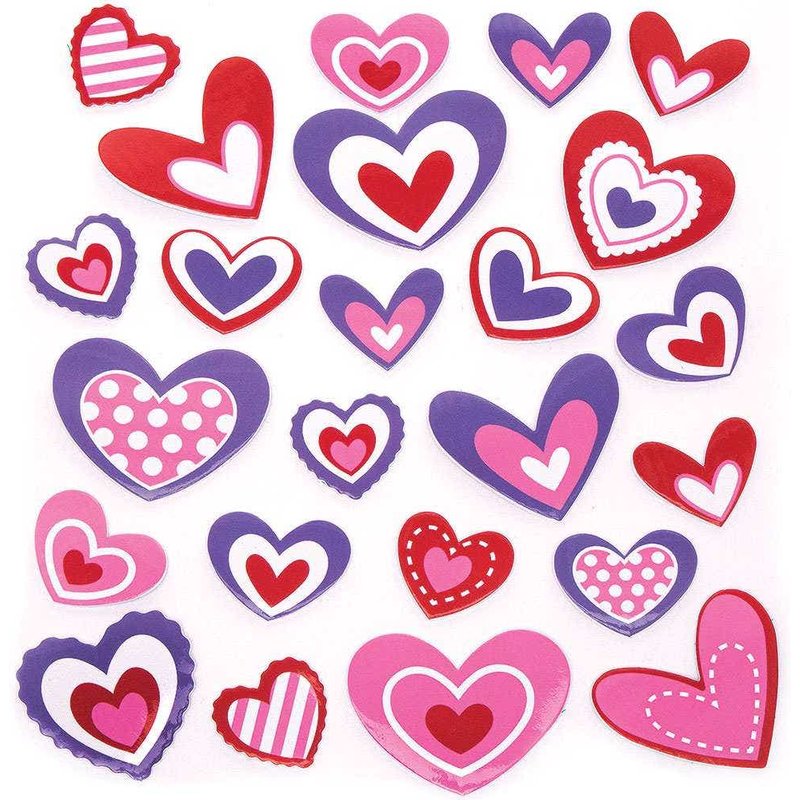 Heart Printed Foam Stickers (Pack of 200) Stickers