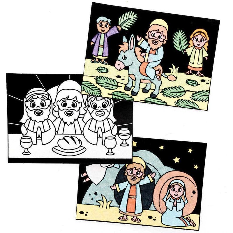 Holy Week Fuzzy Art Pictures (Pack of 10) Easter Crafts For Kids
