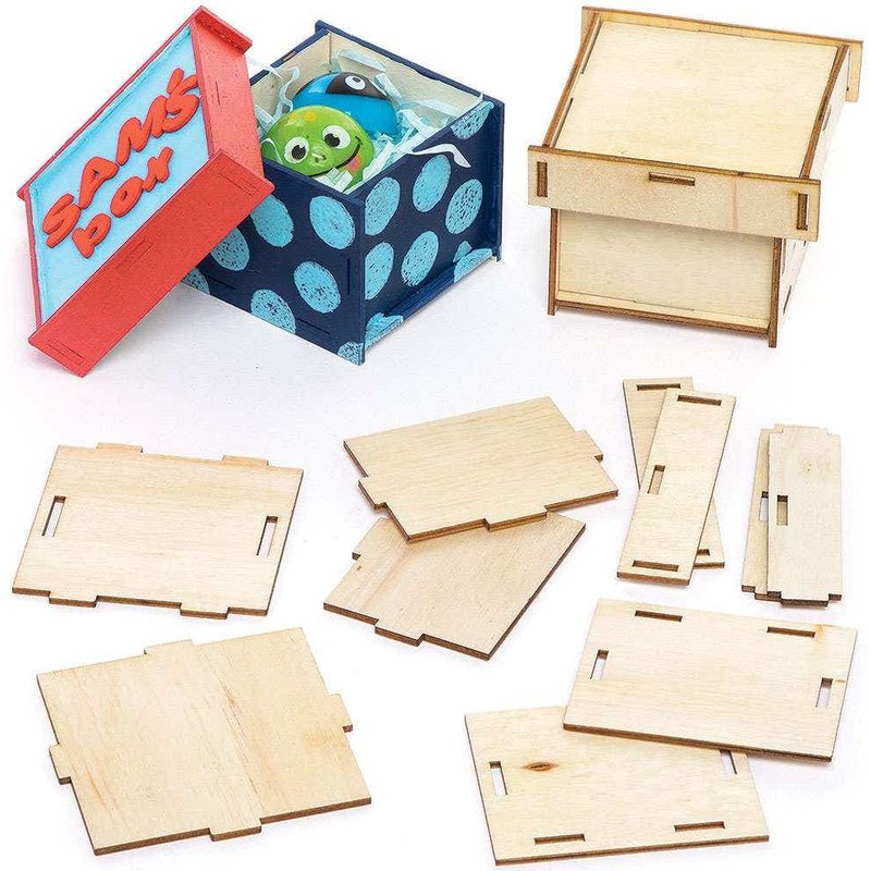 Wooden Mini Keepsake Box Kits (Pack of 3) Art Craft Kits
