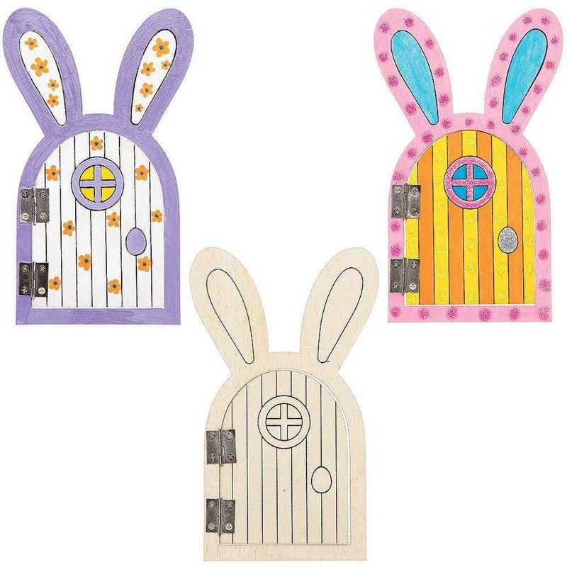 Bunny Wooden Fairy Doors (Pack of 4) Easter Crafts For Kids