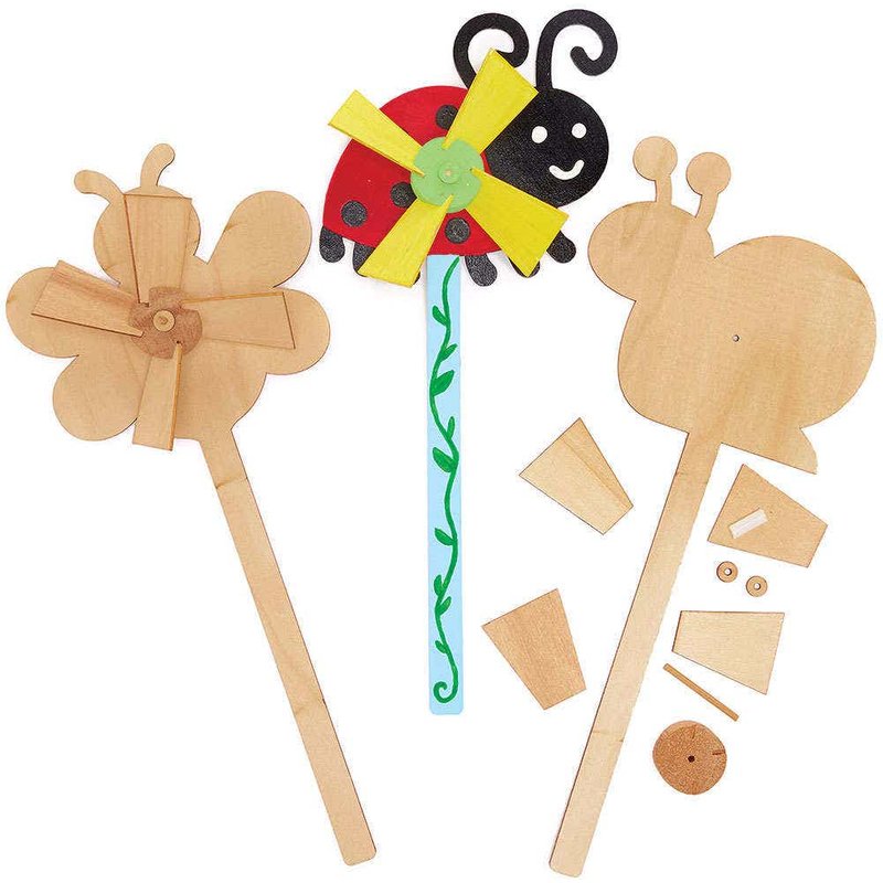Insect Bug Wooden Windmill Kits (Pack of 4) Nature Craft Kits