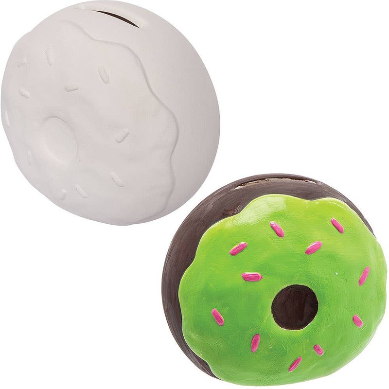 Doughnut Ceramic Coin Banks (Box of 2) Decoration Craft Kits
