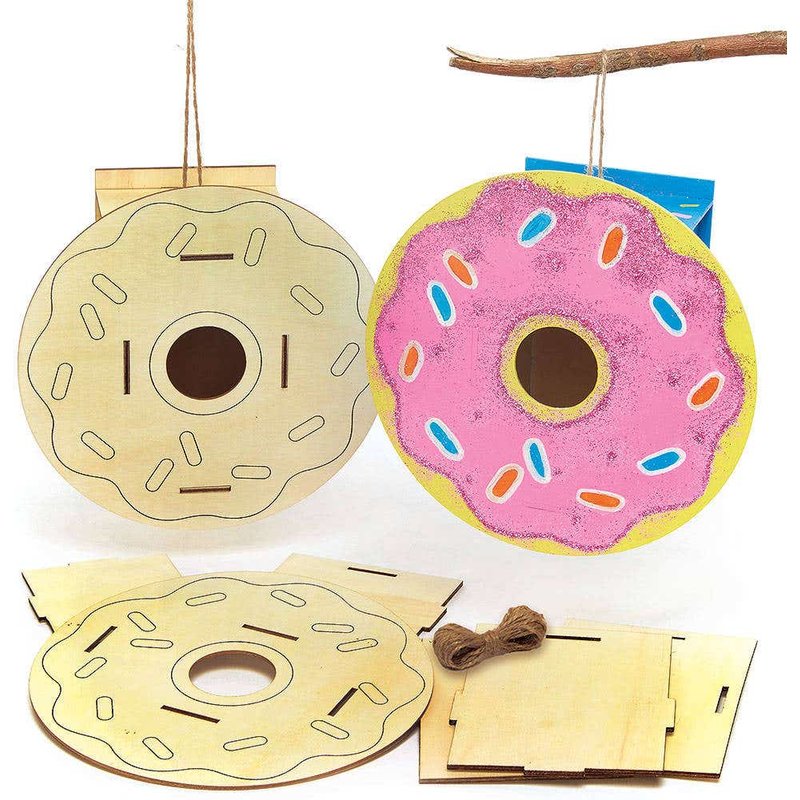 Doughnut Wooden Bird House Kits (Pack of 2) Nature Craft Kits