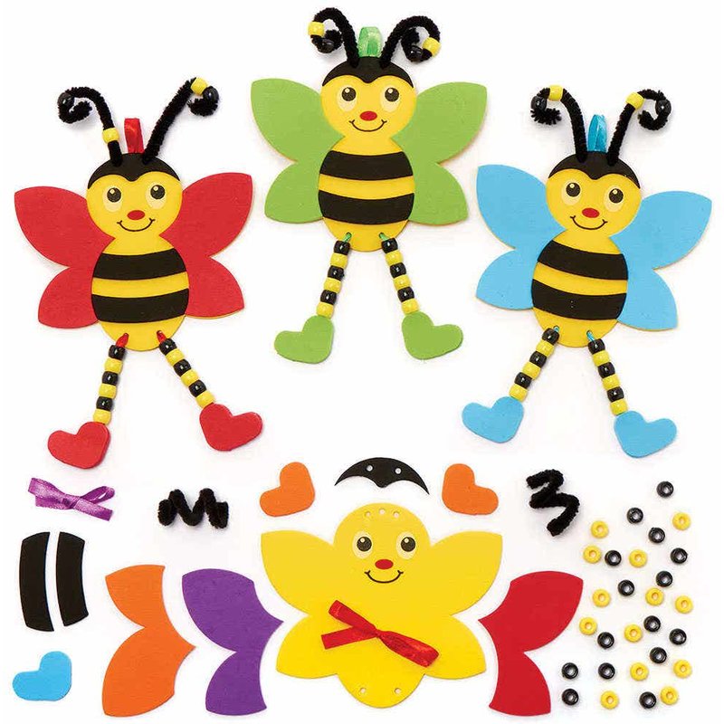 Bumble Bee Dangly Legs Kits (Pack of 5) Decoration Craft Kits