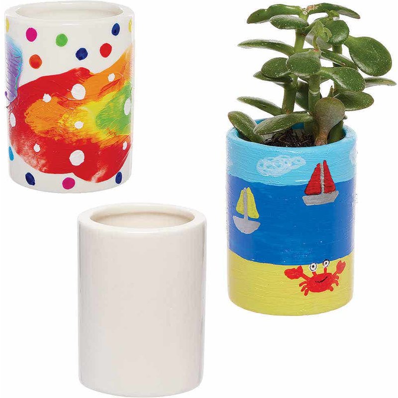 Mini Succulent Plant Porcelain Flowerpots (Box of 6) Nature Craft Kits