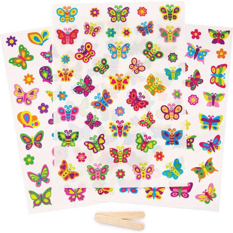 Butterfly Rub-On Transfer Stickers (Pack of 135) Stickers