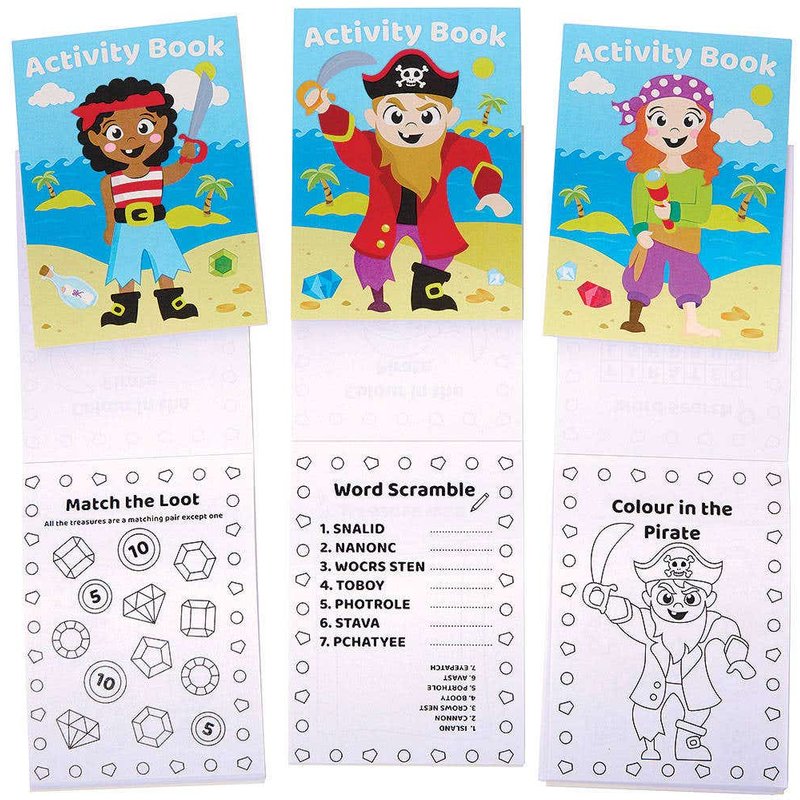 Pirate Mini Activity Books (Pack of 12) Creative Play Toys