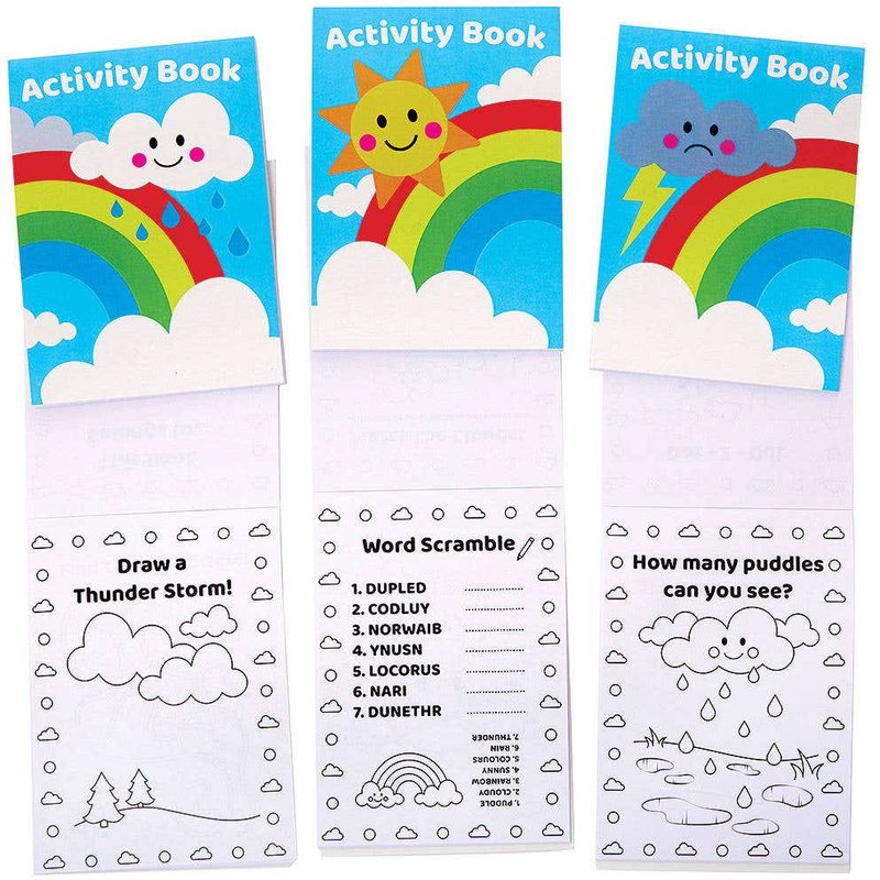 Rainbow Mini Activity Books (Pack of 12) Creative Play Toys