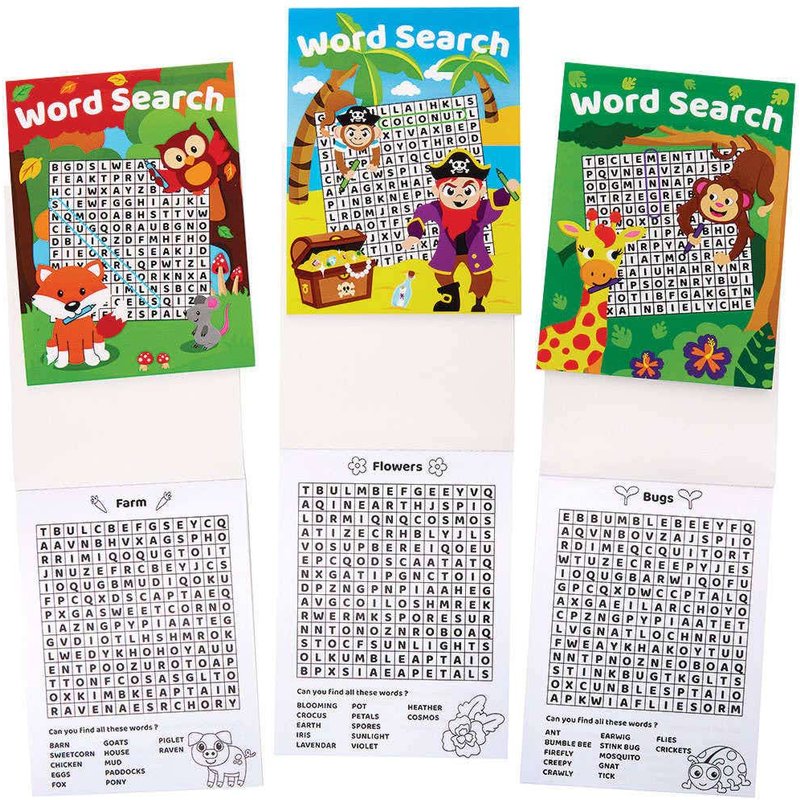 Pocket Wordsearch Puzzle Books (Pack of 12) Creative Play Toys