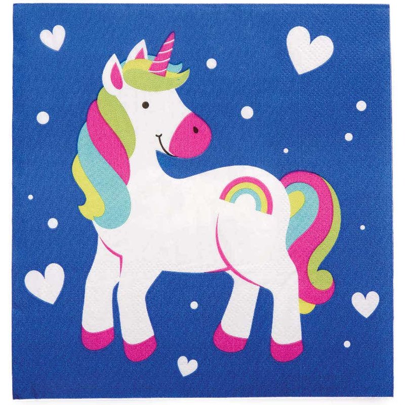 Rainbow Unicorn Party Napkins (Pack of 20) Party Tableware