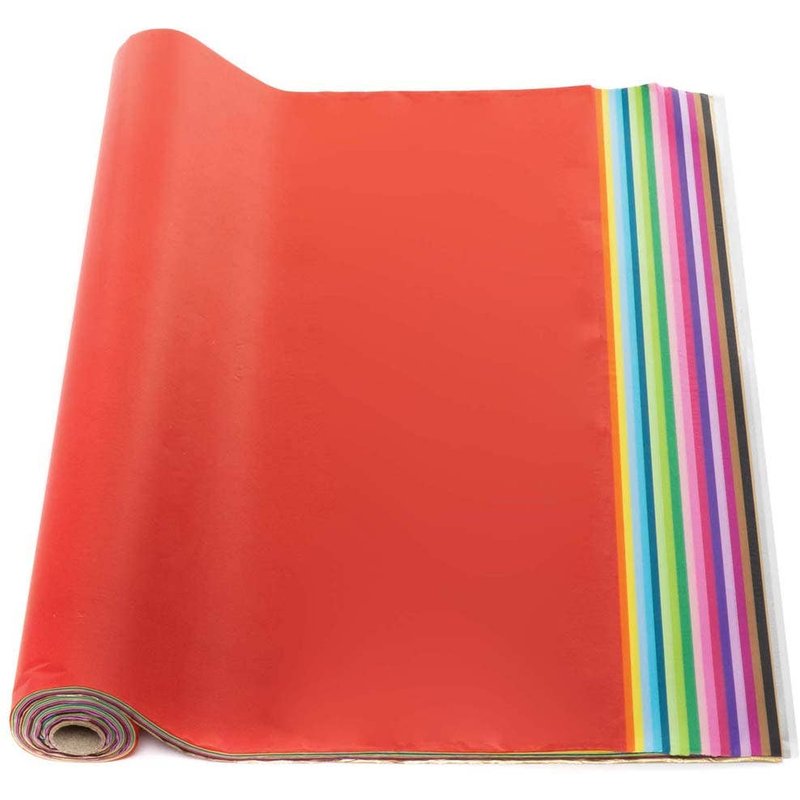 Tissue Paper Bumper Value Roll (Each roll) 120 Sheets Per Roll, 20 Assorted Colours, Craft Card & Paper