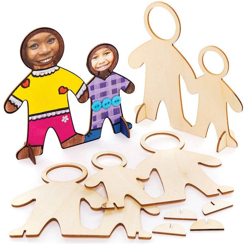 Wooden People Photo Frames (Pack of 4) Decoration Craft Kits