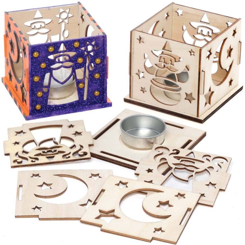 Wizard Wooden Tealight Holder Kits (Pack of 3) Halloween Crafts