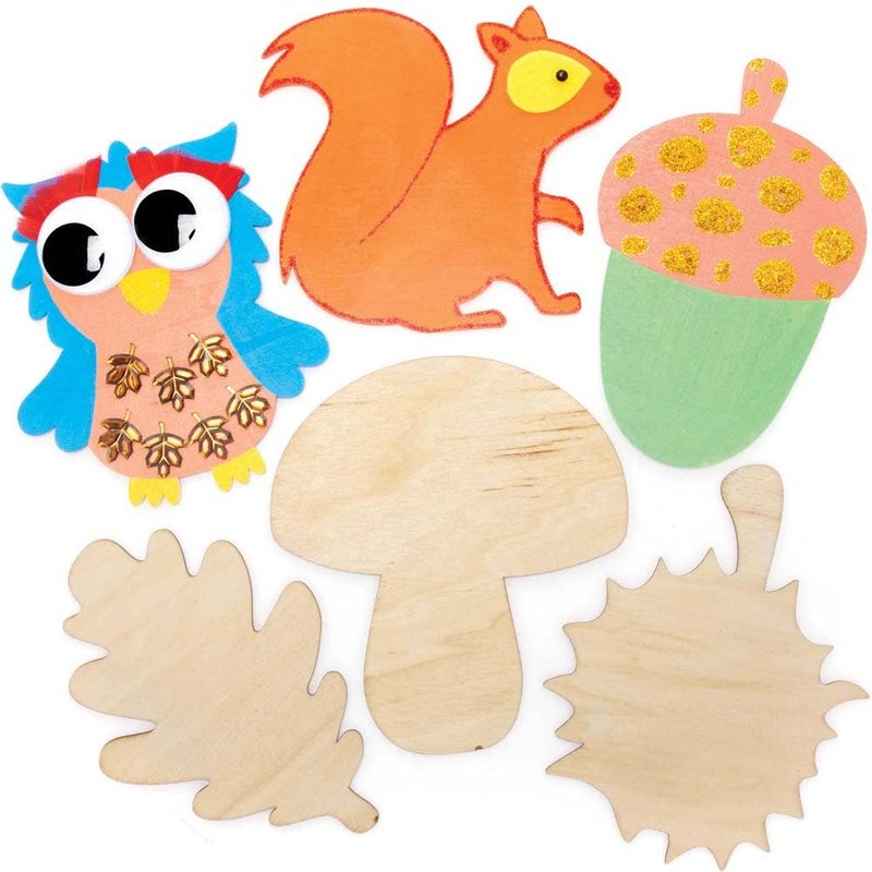 Autumn Wooden Templates (Pack of 10) Art Craft Kits