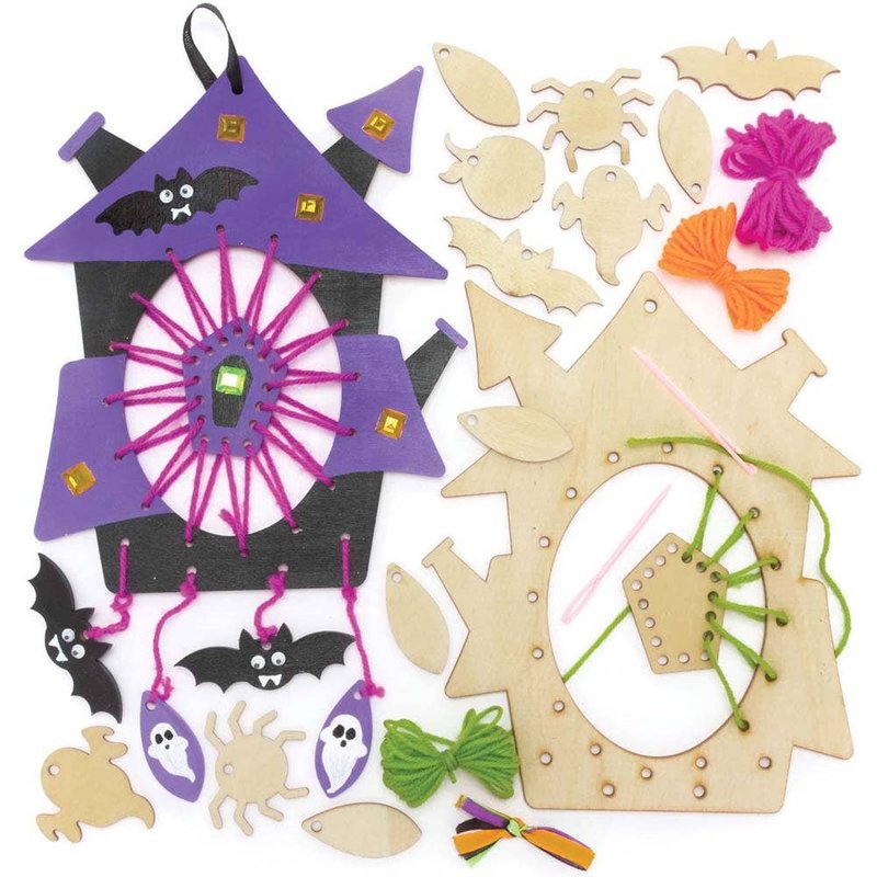 Halloween Wooden Scream Catcher Kits (Pack of 4) Halloween Crafts