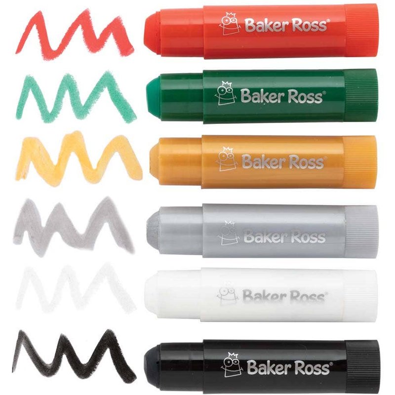 Christmas Multi-Purpose Paint Sticks (Pack of 6) 10g Per Stick, Size 9cm, 6 Assorted Colours, Mess-Free Painting