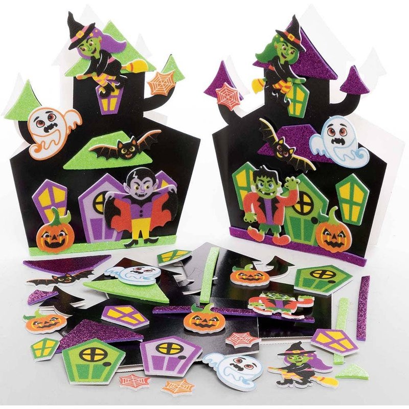 Haunted House Mix & Match Greeting Card Kits (Pack of 6) Halloween Crafts, Card & Foam