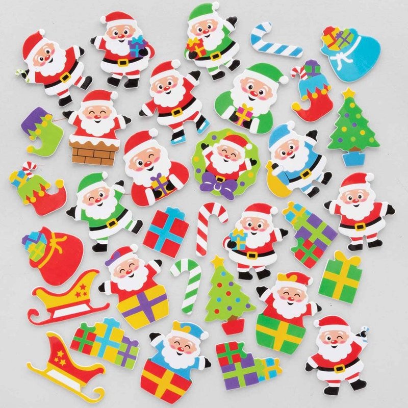 Jolly Santa Foam Stickers (Pack of 200) Christmas Craft Supplies