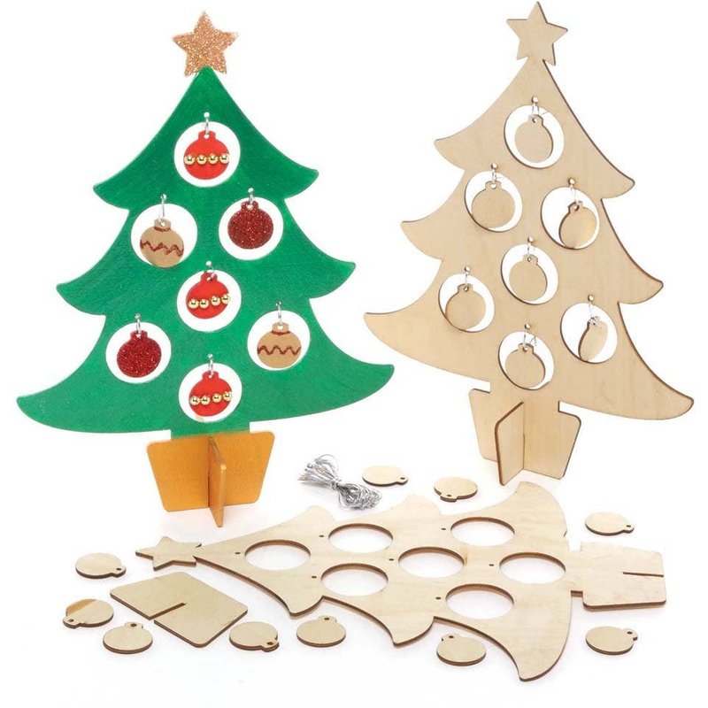Wooden Christmas Tree Kits (Pack of 2) Christmas Crafts