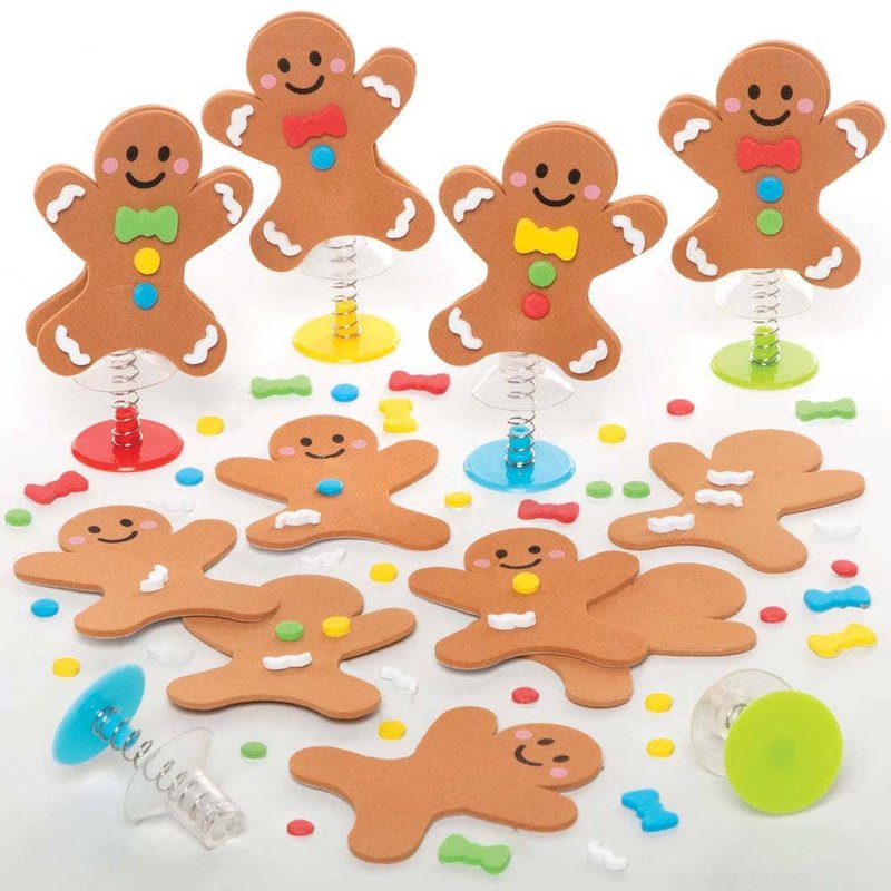 Gingerbread Man Jump-up Kits (Pack of 8) Christmas Toys, Mix & Match, Craft Kits