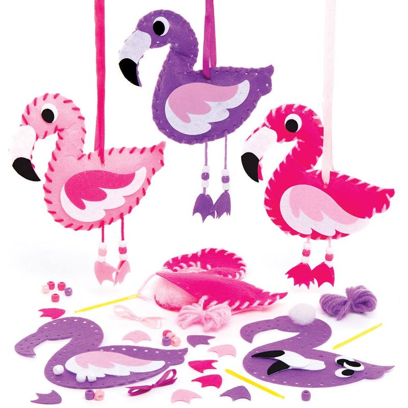 Flamingo Sewing Kits (Pack of 3) Sewing & Weaving Craft Kits