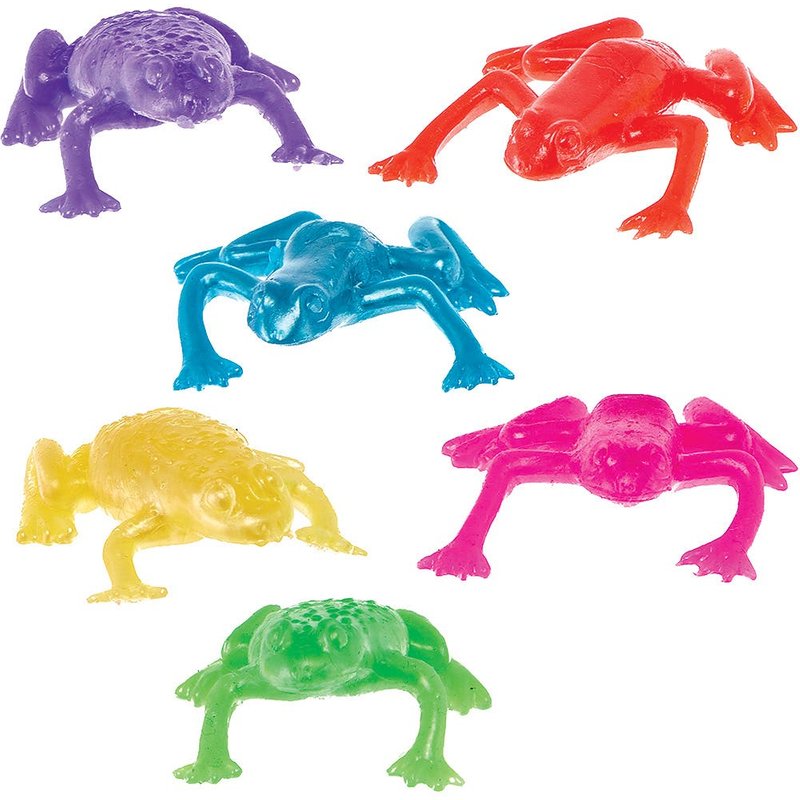 Stretchy Frogs (Pack of 12) 6 Assorted Colours, Size 5cm, Stretch & Mould, Party Bag Fillers