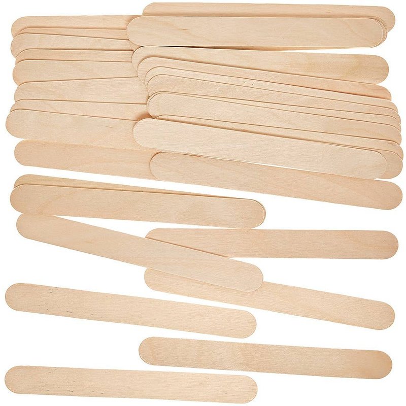 Jumbo Wooden Lollipop Craft Sticks (Pack of 80) Stick size 150mm x 18mm, Versatile & High Quality, Arts & Crafts