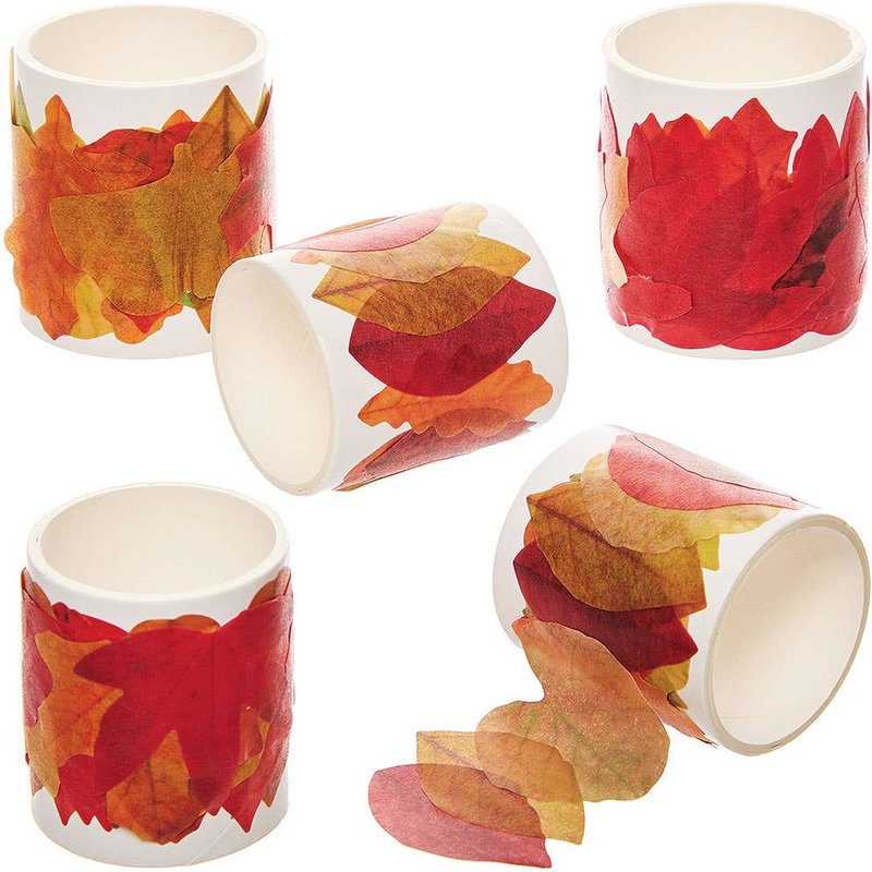Autumn Leaves Self-Adhesive Paper Craft Tapes (Pack of 5)