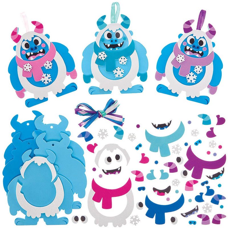 Yeti Monster Mix & Match Decoration Kits (Pack of 8)