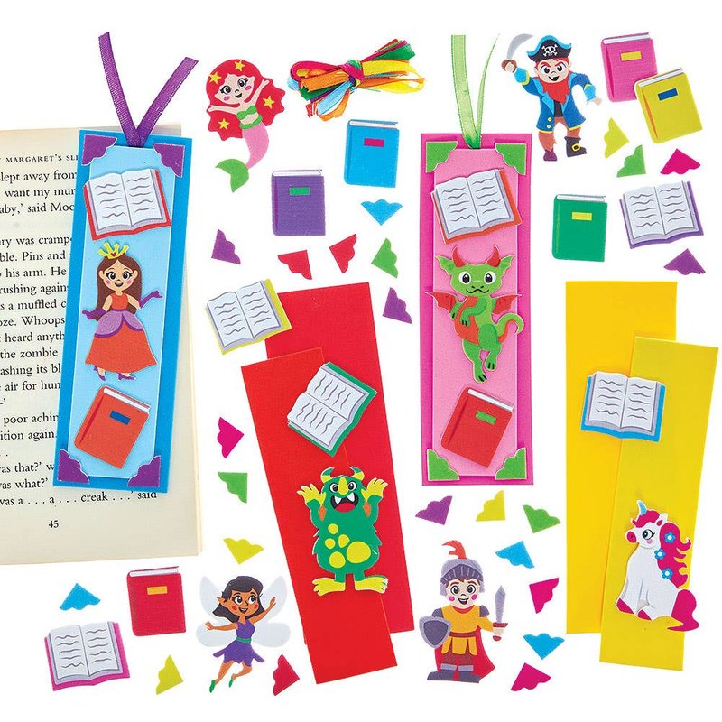Book Day Foam Bookmark Kits (Pack of 8), Book Day Bookmarks