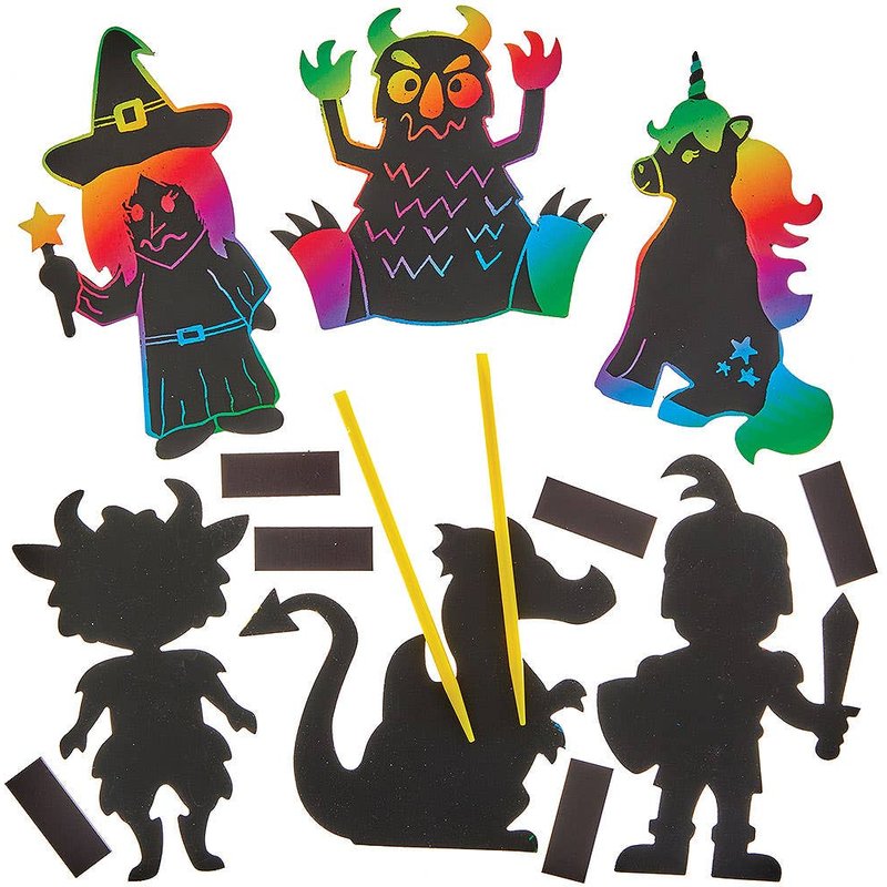 Book Day Scratch Art Magnets (Pack of 12), Book Day Decorations