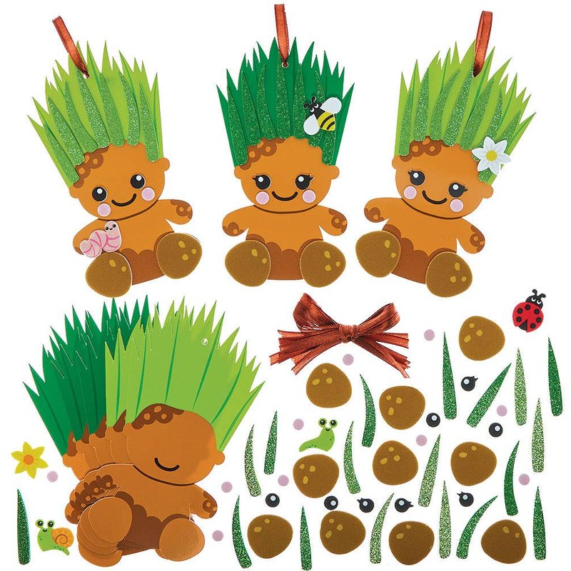 Grass Heads Mix & Match Decoration Kits (Pack of 8)