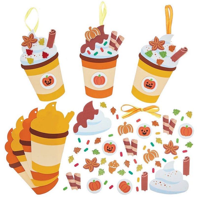Pumpkin Spice Latte Mix & Match Decoration Kits (Pack of 8)