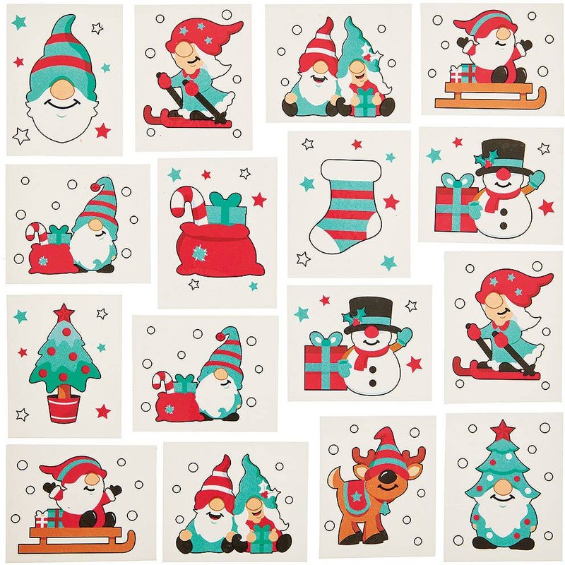 Christmas Gonk Pals Temporary Tattoos For Kids (Pack of 48)