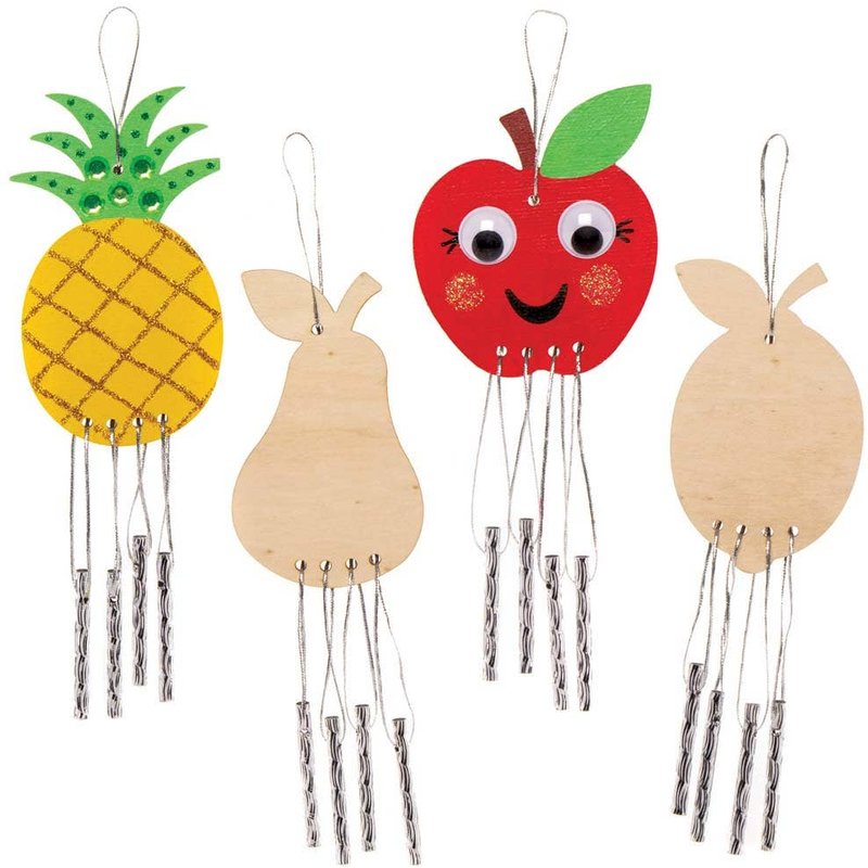 Fruit Wooden Windchimes (Pack of 4) Nature Craft Kits