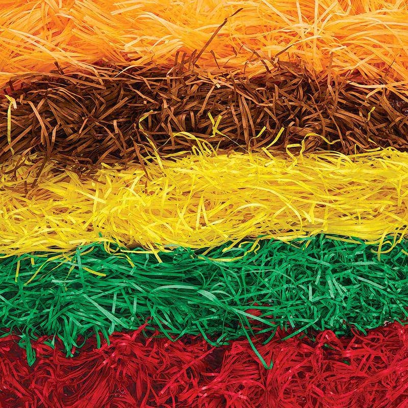 Autumn Shredded Tissue Paper (Per pack) Paper & Card 5 assorted colours - Brown, Orange, Yellow, Green & Red