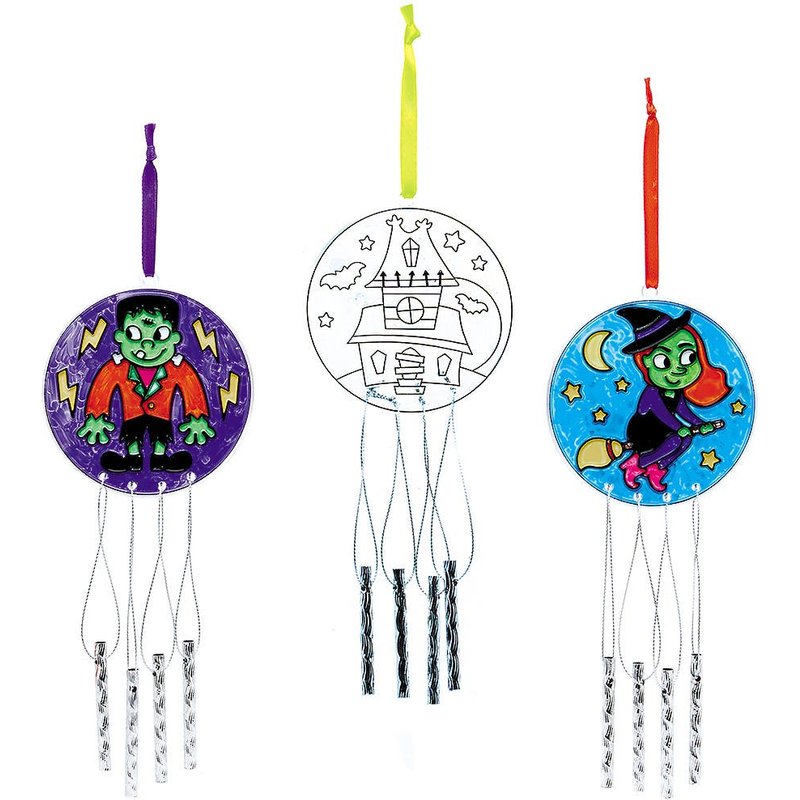 Halloween Suncatcher Windchimes (Pack of 3) Halloween Crafts