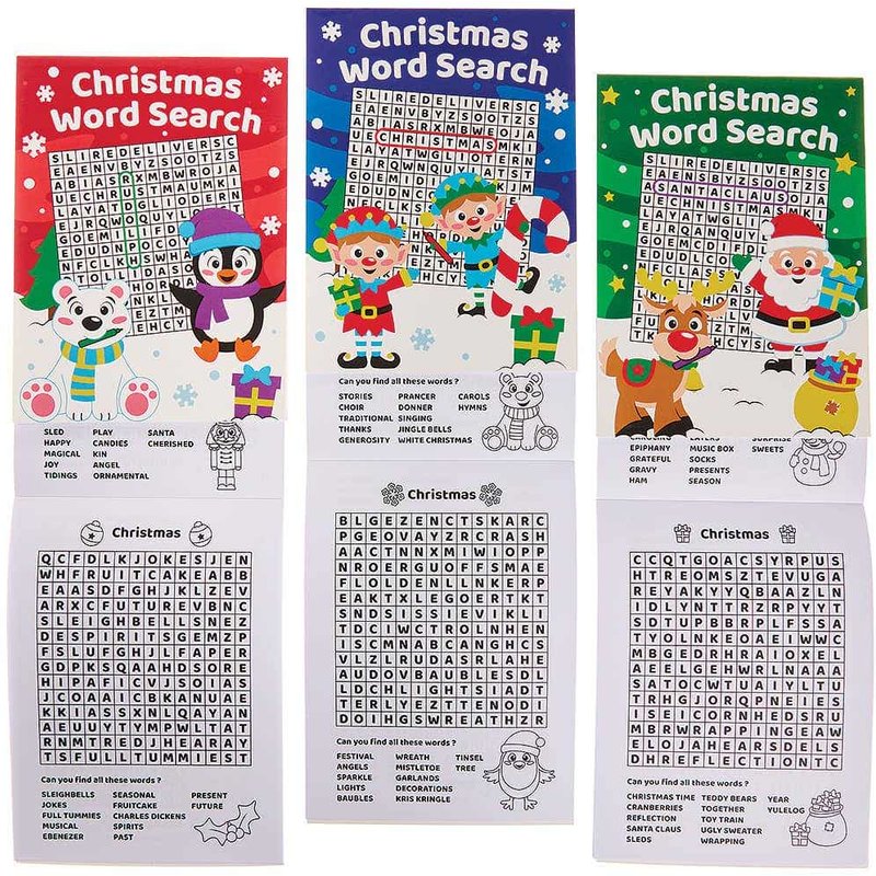 Christmas Word Search Puzzle Books (Pack of 8) Christmas Toys