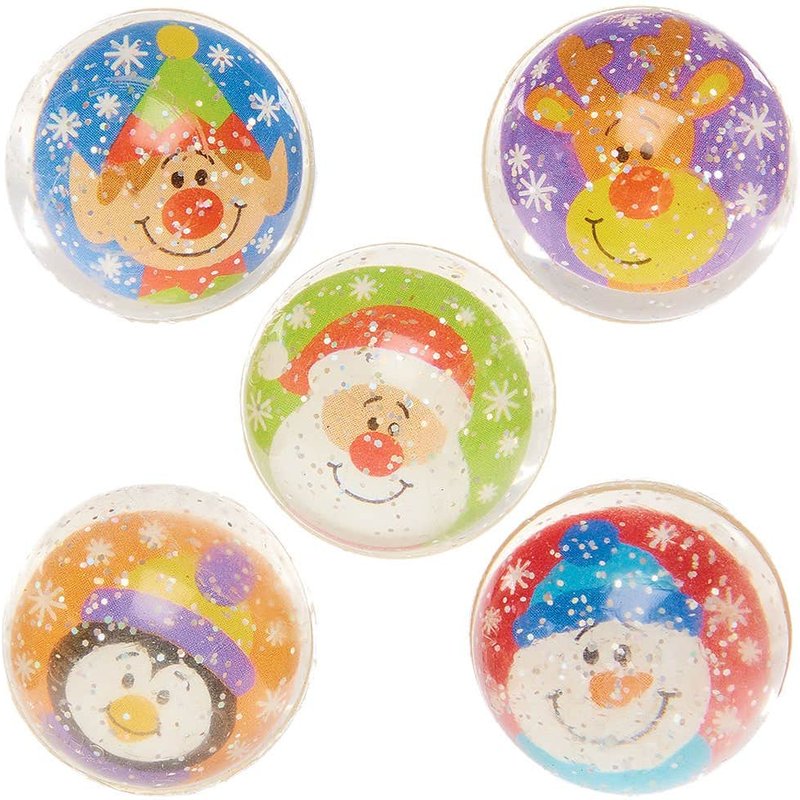 Christmas Chums Glitter Jet Balls (Pack of 10) Christmas Toys