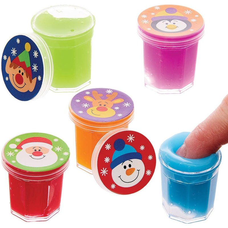Christmas Chums Noise Putty (Pack of 10) Christmas Toys 5 assorted colours - Purple, Blue, Orange, Green & Red