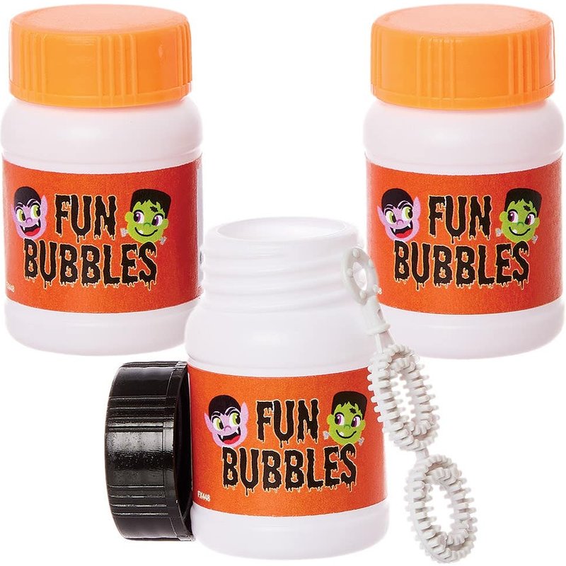 Halloween Blow Bubbles (Pack of 10) Halloween Toys 2 assorted lid colours - Orange & Black