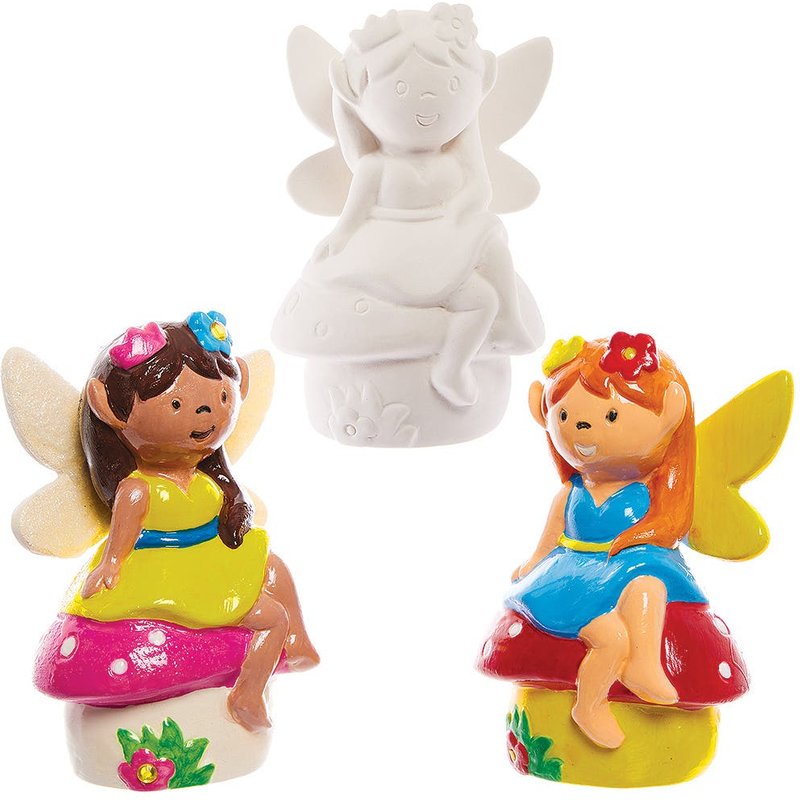 Fairy Ceramic Garden Ornaments (Box of 4) Decoration Craft Kits