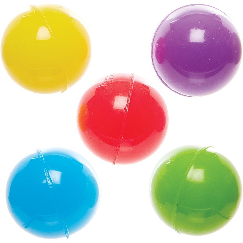 Rainbow Colours Bouncy Balls (Pack of 12) Pocket Money Toys, 5 Assorted Colours - Red, Yellow, Blue, Green & Purple