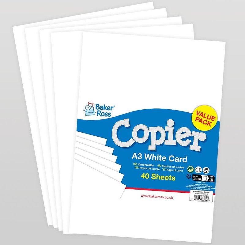 White A3 Copier Card 160gsm (Pack of 40) Paper & Card White