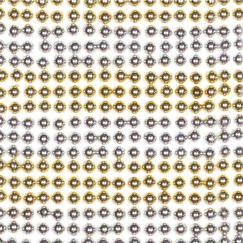 Gold & Silver Self-Adhesive Pearls (Pack of 450) Craft Embellishments 2 assorted colours - Gold & Silver